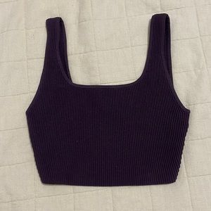 Aritiza Babaton Sculpt Knit Squareneck Cropped Tank